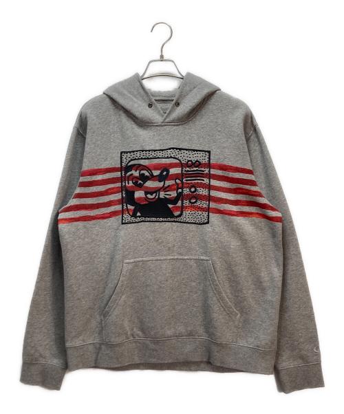 COACH（コーチ）COACH (コーチ) Keith Haring (キースヘリング) DISNEY (ディズニー) COACH × Mickey Mouse × Keith Haring Gray Hoodie グレー サイズ:Lの古着・服飾アイテム