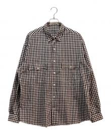 Porter Classic（ポータークラシック）の古着「Porter Classic ギンガムチェックシャツ」｜ホワイト×ブラック