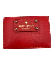 Kate Spade（ケイトスペード）の古着「カードケース」｜レッド×ベージュ