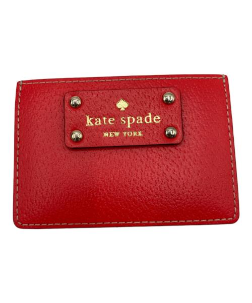 Kate Spade（ケイトスペード）Kate Spade (ケイトスペード) カードケース レッド×ベージュの古着・服飾アイテム