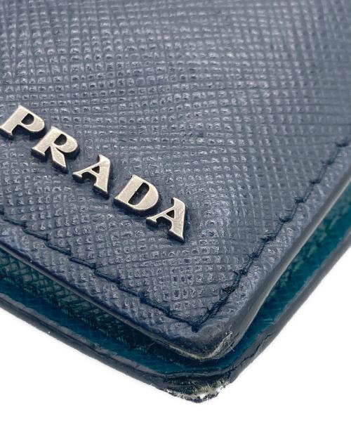 PRADA（プラダ）PRADA (プラダ) PRADA ロゴ レザー長財布 ネイビーの古着・服飾アイテム