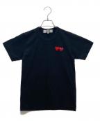PLAY COMME des GARCONSプレイコムデギャルソン）の古着「T-SHIRT WITH DOUBLE HEART」｜ブラック