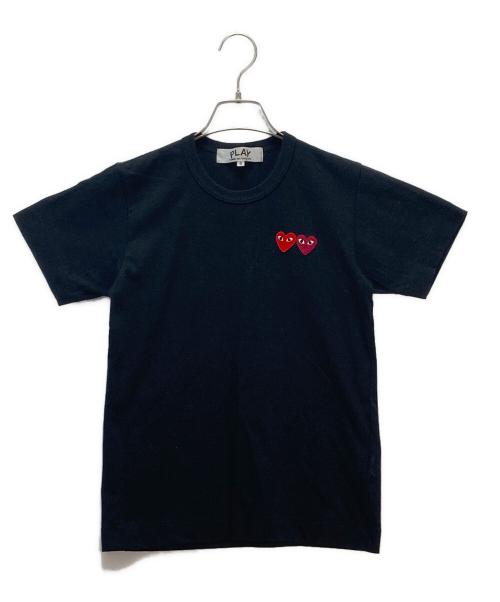 PLAY COMME des GARCONS（プレイコムデギャルソン）PLAY COMME des GARCONS (プレイコムデギャルソン) T-SHIRT WITH DOUBLE HEART ブラック サイズ:Sの古着・服飾アイテム