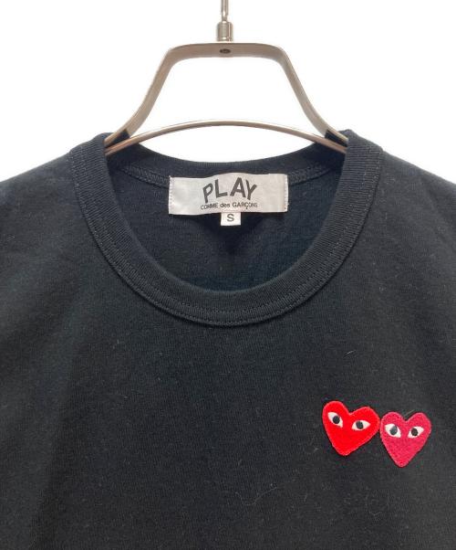 PLAY COMME des GARCONS（プレイコムデギャルソン）PLAY COMME des GARCONS (プレイコムデギャルソン) T-SHIRT WITH DOUBLE HEART ブラック サイズ:Sの古着・服飾アイテム