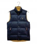 POLO RALPH LAURENポロ・ラルフローレン）の古着「POLO RALPH LAUREN リバーシブル ダウンベスト」｜ネイビー×イエロー