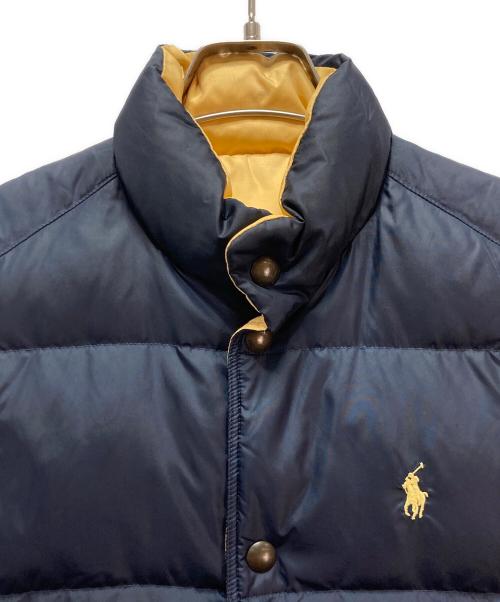 POLO RALPH LAUREN（ポロ・ラルフローレン）POLO RALPH LAUREN (ポロ・ラルフローレン) POLO RALPH LAUREN リバーシブル ダウンベスト ネイビー×イエロー サイズ:XSの古着・服飾アイテム