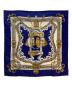 HERMES (エルメス) カレ90 BRIDE DE COUR 法廷の勒 ネイビー×ゴールド：20000円