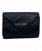BALENCIAGAバレンシアガ）の古着「BALENCIAGA ペーパーミニウォレット」｜ブラック