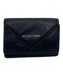 BALENCIAGA（バレンシアガ）の古着「BALENCIAGA ペーパーミニウォレット」｜ブラック