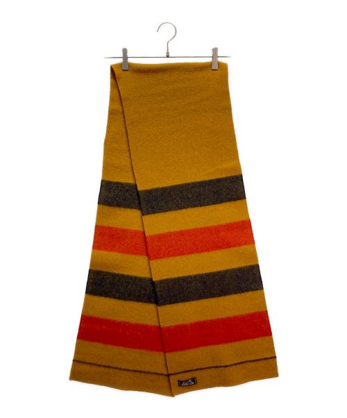 HERMES（エルメス）HERMES (エルメス) Hermès ロカバール マフラー イエロー×レッド×ネイビーの古着・服飾アイテム