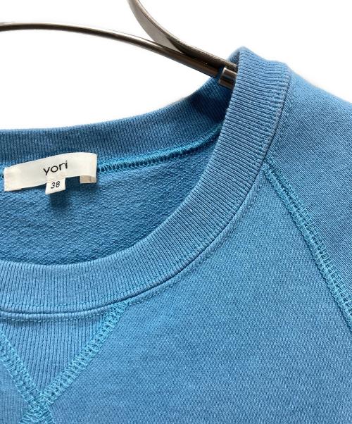 YORI（ヨリ）YORI (ヨリ) ドライコンパクト裏毛フレアTee ブルー サイズ:38の古着・服飾アイテム