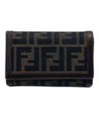 FENDIフェンディ）の古着「FENDI ズッカ 2つ折り財布」｜カーキ×ブラウン