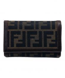 FENDI（フェンディ）の古着「FENDI ズッカ 2つ折り財布」｜カーキ×ブラウン