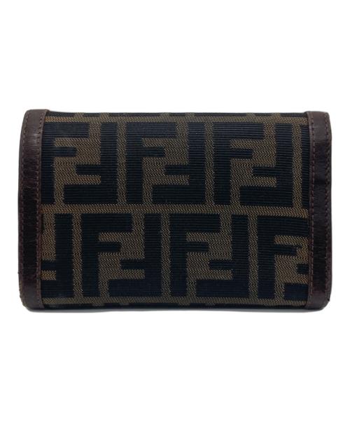 FENDI（フェンディ）FENDI (フェンディ) FENDI ズッカ 2つ折り財布 カーキ×ブラウンの古着・服飾アイテム