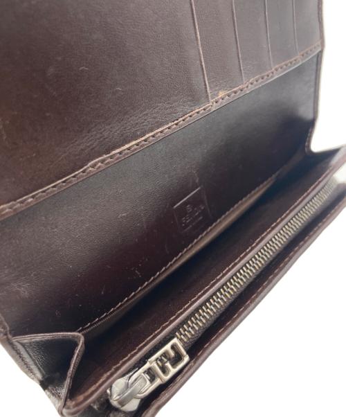 FENDI（フェンディ）FENDI (フェンディ) FENDI ズッカ 2つ折り財布 カーキ×ブラウンの古着・服飾アイテム