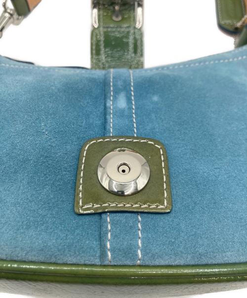COACH（コーチ）COACH (コーチ) ポーチ グリーン×ブルーの古着・服飾アイテム