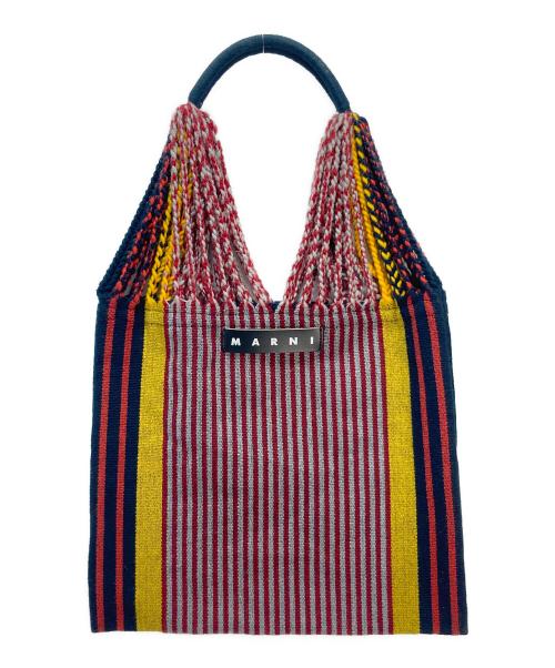 MARNI（マルニ）MARNI (マルニ) MARNI MARKET ハンモックトートバッグ レッド×ネイビーの古着・服飾アイテム