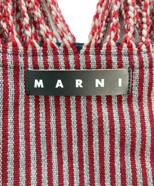 MARNI（マルニ）MARNI (マルニ) MARNI MARKET ハンモックトートバッグ レッド×ネイビーの古着・服飾アイテム