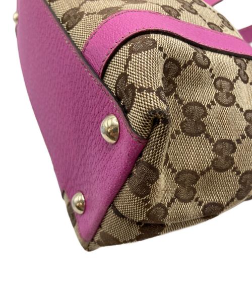 GUCCI（グッチ）GUCCI (グッチ) アビー ハンドバッグ ブラウン×ピンクの古着・服飾アイテム