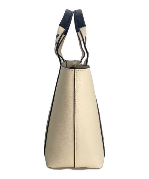 MARC JACOBS（マークジェイコブス）MARC JACOBS (マークジェイコブス) Small Leather Tote ホワイト×ブラックの古着・服飾アイテム