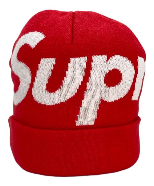 SUPREME（シュプリーム）SUPREME (シュプリーム) Supreme Big Logo Beanie レッド×ホワイトの古着・服飾アイテム