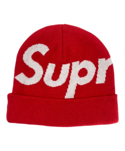 SUPREME（シュプリーム）SUPREME (シュプリーム) Supreme Big Logo Beanie レッド×ホワイトの古着・服飾アイテム