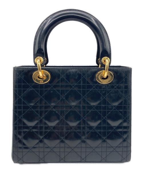Christian Dior（クリスチャン ディオール）Christian Dior (クリスチャン ディオール) Lady Dior ミディアム カナージュ ハンドバッグ ブラックの古着・服飾アイテム