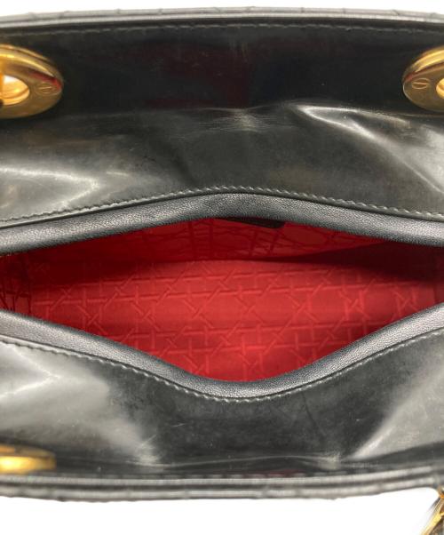 Christian Dior（クリスチャン ディオール）Christian Dior (クリスチャン ディオール) Lady Dior ミディアム カナージュ ハンドバッグ ブラックの古着・服飾アイテム