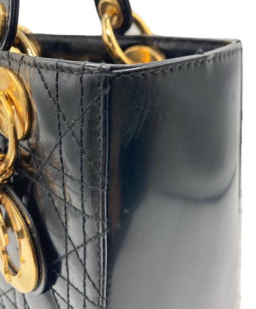 Christian Dior（クリスチャン ディオール）Christian Dior (クリスチャン ディオール) Lady Dior ミディアム カナージュ ハンドバッグ ブラックの古着・服飾アイテム
