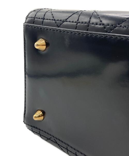 Christian Dior（クリスチャン ディオール）Christian Dior (クリスチャン ディオール) Lady Dior ミディアム カナージュ ハンドバッグ ブラックの古着・服飾アイテム