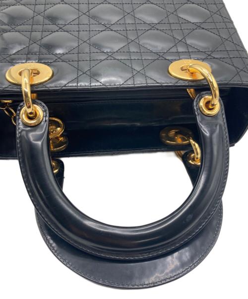 Christian Dior（クリスチャン ディオール）Christian Dior (クリスチャン ディオール) Lady Dior ミディアム カナージュ ハンドバッグ ブラックの古着・服飾アイテム