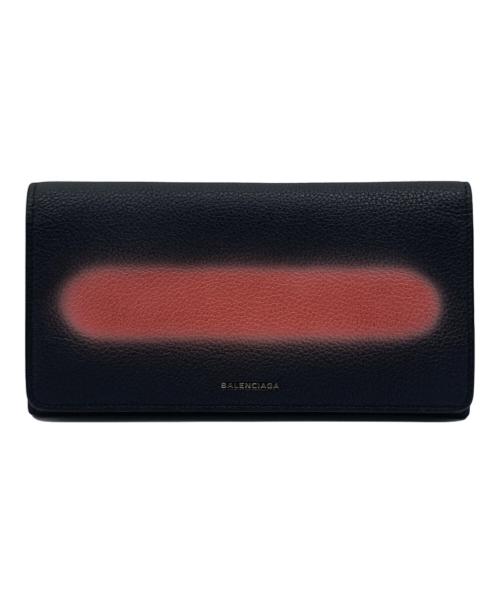 BALENCIAGA（バレンシアガ）BALENCIAGA (バレンシアガ) スプレーペイント ジップアラウンド ウォレット ブラック×ピンクの古着・服飾アイテム