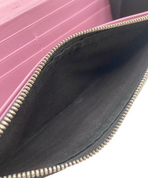 BALENCIAGA（バレンシアガ）BALENCIAGA (バレンシアガ) スプレーペイント ジップアラウンド ウォレット ブラック×ピンクの古着・服飾アイテム