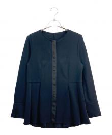 NOLLEY'S（ノーリーズ）の古着「ウォッシャブルカットジョーゼットサイドタック2WAYブラウス」｜ネイビー