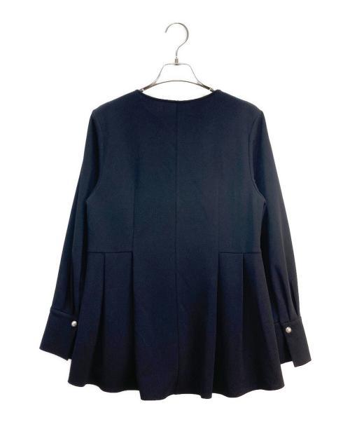 NOLLEY'S（ノーリーズ）NOLLEY'S (ノーリーズ) ウォッシャブルカットジョーゼットサイドタック2WAYブラウス ネイビー サイズ:38の古着・服飾アイテム