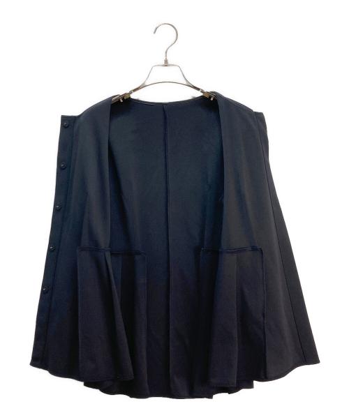 NOLLEY'S（ノーリーズ）NOLLEY'S (ノーリーズ) ウォッシャブルカットジョーゼットサイドタック2WAYブラウス ネイビー サイズ:38の古着・服飾アイテム