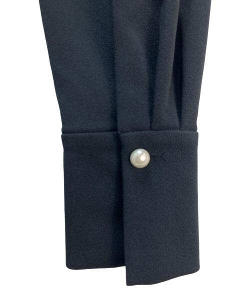 NOLLEY'S（ノーリーズ）NOLLEY'S (ノーリーズ) ウォッシャブルカットジョーゼットサイドタック2WAYブラウス ネイビー サイズ:38の古着・服飾アイテム