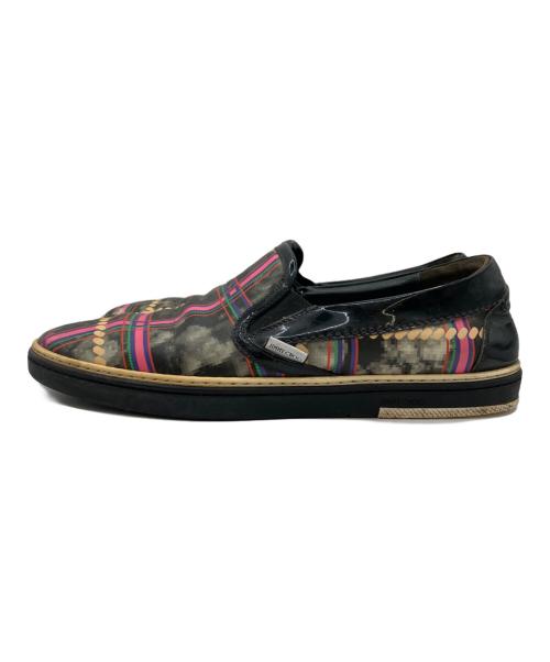 JIMMY CHOO（ジミーチュウ）JIMMY CHOO (ジミーチュウ) スリッポン ブラック×ピンク サイズ:26.5㎝の古着・服飾アイテム