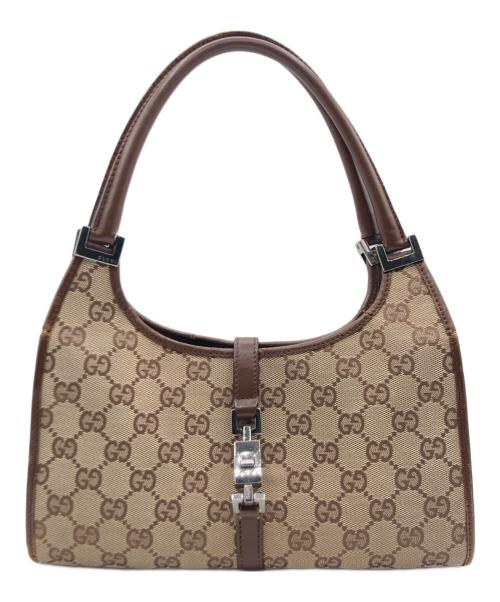 GUCCI（グッチ）GUCCI (グッチ) GGキャンバス ハンドバッグ ブラウンの古着・服飾アイテム