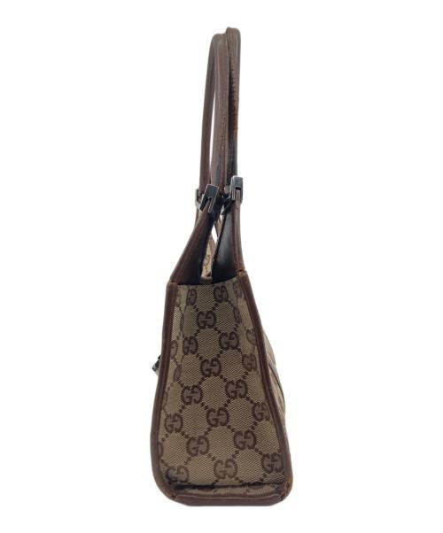 GUCCI（グッチ）GUCCI (グッチ) GGキャンバス ハンドバッグ ブラウンの古着・服飾アイテム