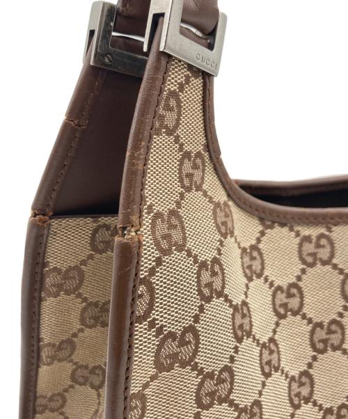 GUCCI（グッチ）GUCCI (グッチ) GGキャンバス ハンドバッグ ブラウンの古着・服飾アイテム