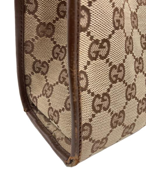 GUCCI（グッチ）GUCCI (グッチ) GGキャンバス ハンドバッグ ブラウンの古着・服飾アイテム
