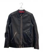 DIESELディーゼル）の古着「ラムレザーシングルライダースジャケット」｜ブラック