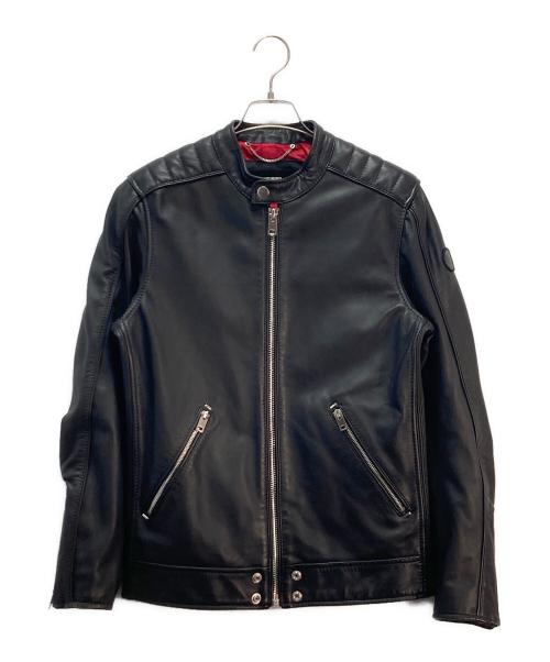DIESEL（ディーゼル）DIESEL (ディーゼル) ラムレザーシングルライダースジャケット ブラック サイズ:Sの古着・服飾アイテム