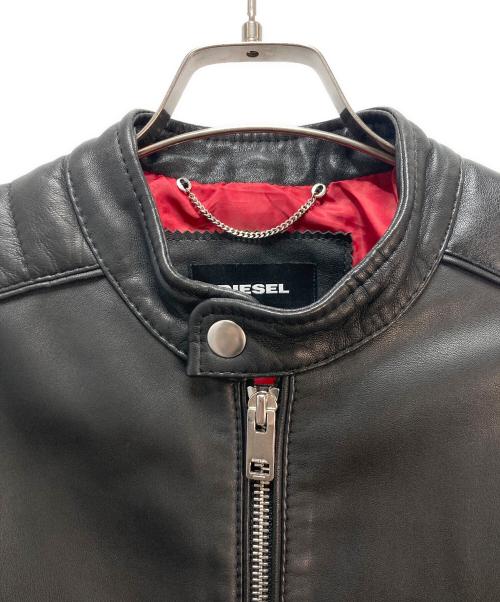DIESEL（ディーゼル）DIESEL (ディーゼル) ラムレザーシングルライダースジャケット ブラック サイズ:Sの古着・服飾アイテム