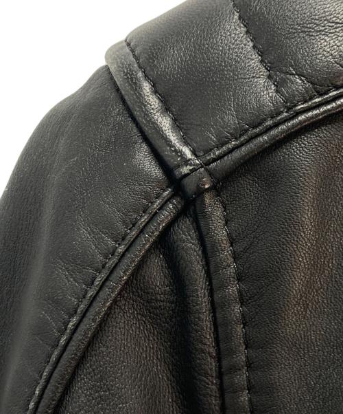 DIESEL（ディーゼル）DIESEL (ディーゼル) ラムレザーシングルライダースジャケット ブラック サイズ:Sの古着・服飾アイテム