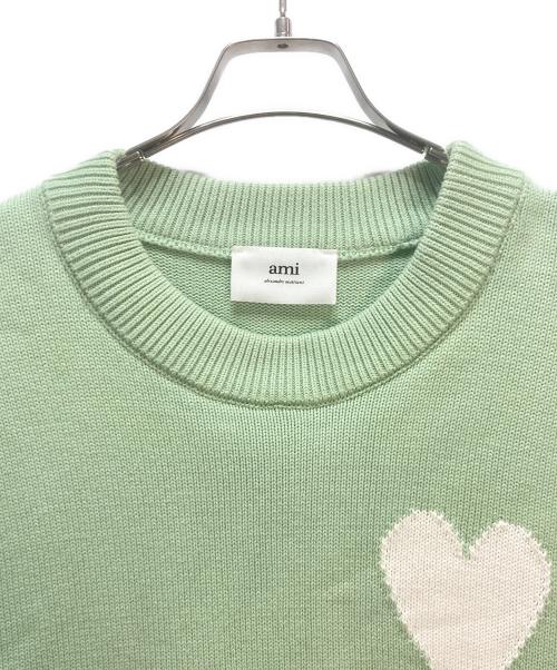 AMI PARIS（アミ パリス）AMI PARIS (アミ パリス) Ami De Coeur クルーネックセーター 黄緑 サイズ:XLの古着・服飾アイテム