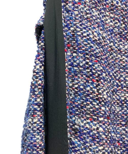 BALENCIAGA（バレンシアガ）BALENCIAGA (バレンシアガ) ツイード Vネックノースリーブワンピース ブルー サイズ:38の古着・服飾アイテム