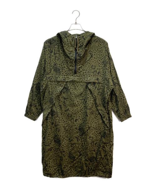 Hysteric Glamour（ヒステリックグラマー）Hysteric Glamour (ヒステリックグラマー) FEELIN' HYSTERIC 総柄 フーデットワンピース オリーブ×ブラック サイズ:FREEの古着・服飾アイテム