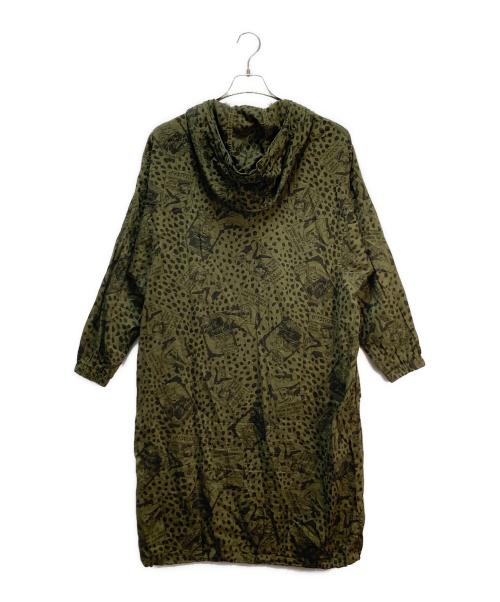 Hysteric Glamour（ヒステリックグラマー）Hysteric Glamour (ヒステリックグラマー) FEELIN' HYSTERIC 総柄 フーデットワンピース オリーブ×ブラック サイズ:FREEの古着・服飾アイテム